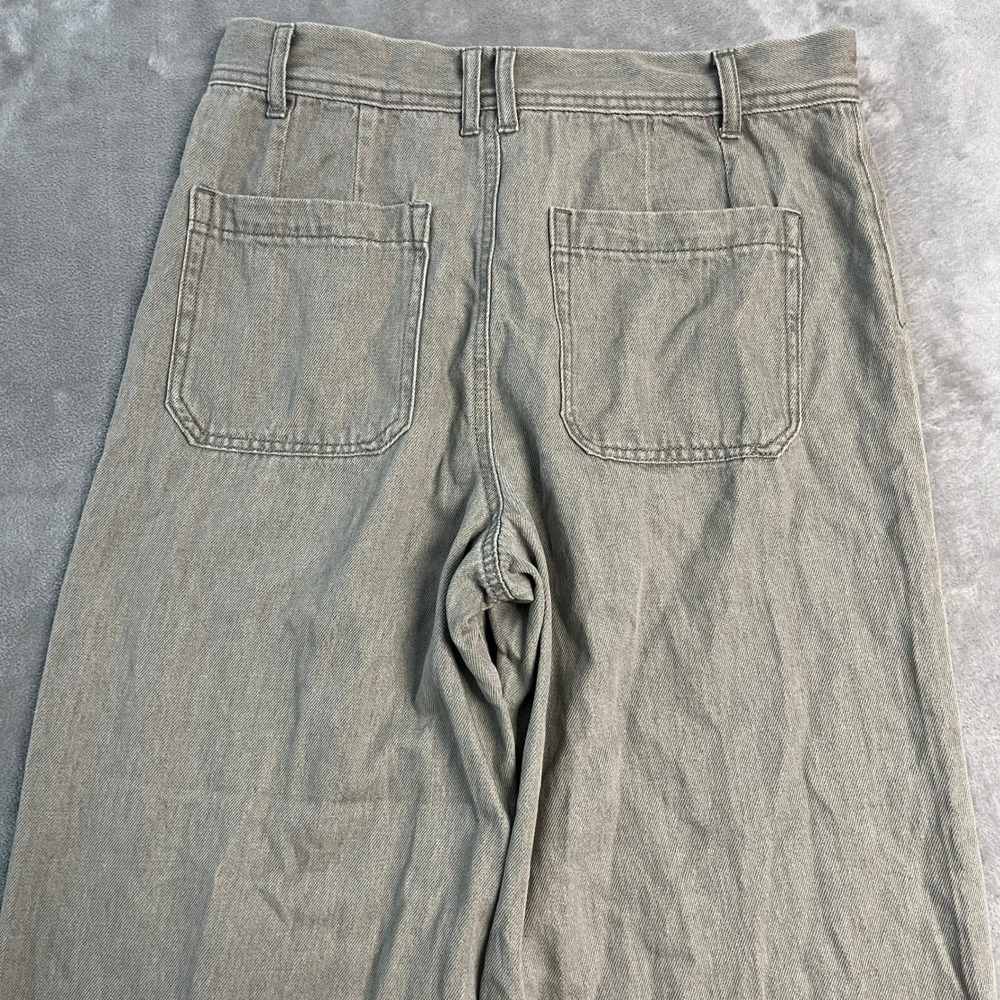 NWT Sincerely Jules Womens 9/29 Wide Leg Denim Pants Gray Green High Rise Boho - Picture 11 of 12